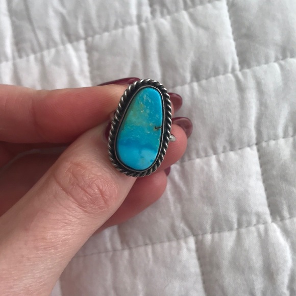 Vintage Turquoise Ring western small size 4 - Picture 7 of 10